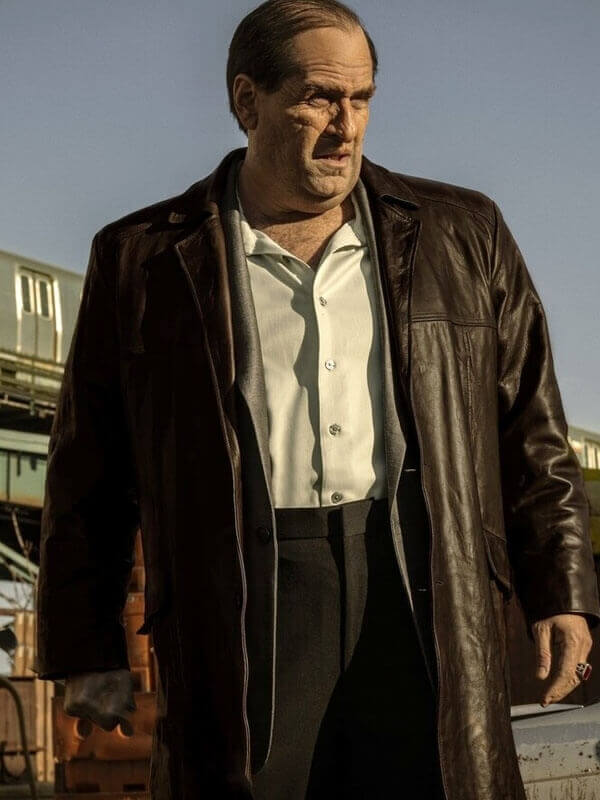 The Penguin S01 Colin Farell Brown Leather Coat
