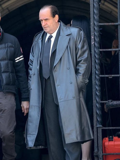 The Penguin S01 Colin Farrell Black Leather Coat
