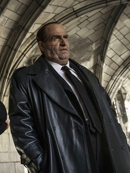 The Penguin S01 Colin Farrell Black Leather Coat