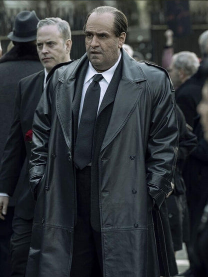 The Penguin S01 Colin Farrell Black Leather Coat