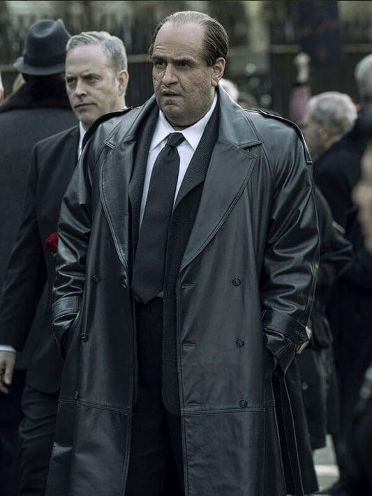 The Penguin S01 Colin Farrell Black Leather Coat