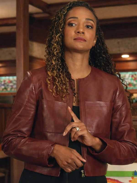The Rookie S08 Nyla Harper Brown Leather Jacket