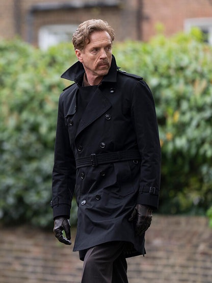 The Runner 2026 Damian Lewis Black Trench Coat