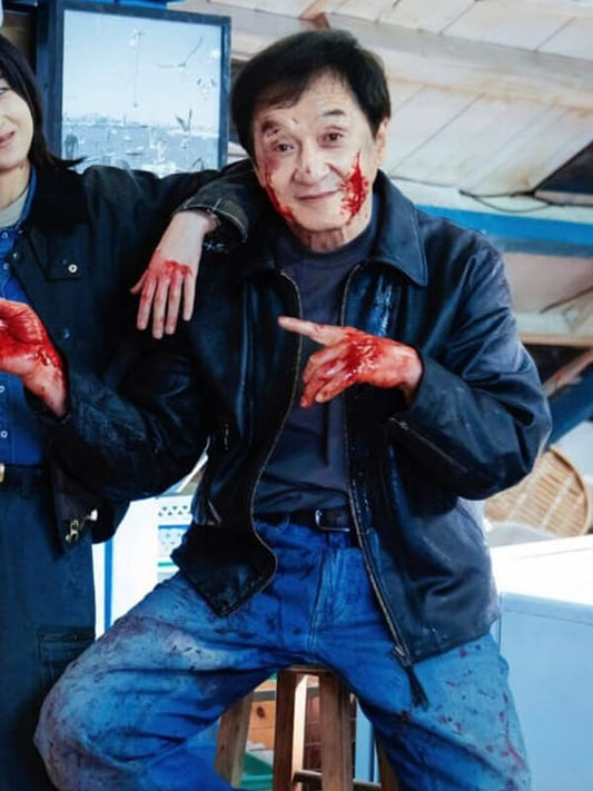 The Shadow’s Edge Jackie Chan Black Leather Jacket