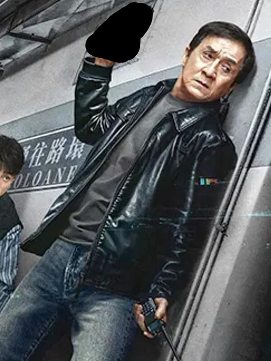 The Shadow’s Edge Jackie Chan Black Leather Jacket
