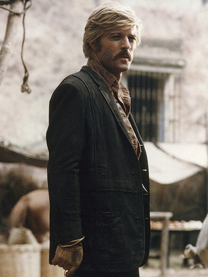The Sundance Kid in Bolivia Robert Redford Black Coat