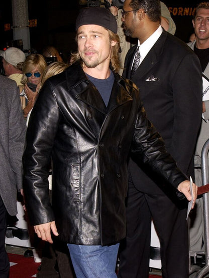 The Transporter Brad Pitt Premiere Leather Coat