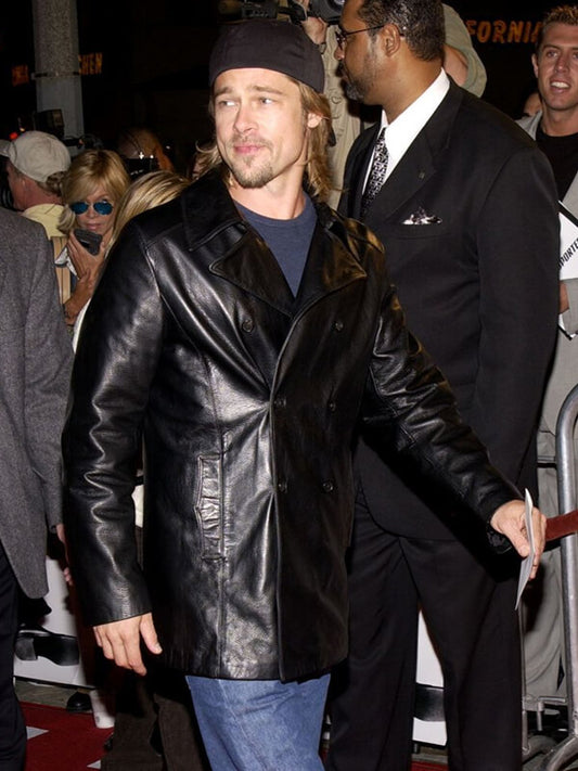 The Transporter Brad Pitt Premiere Leather Coat