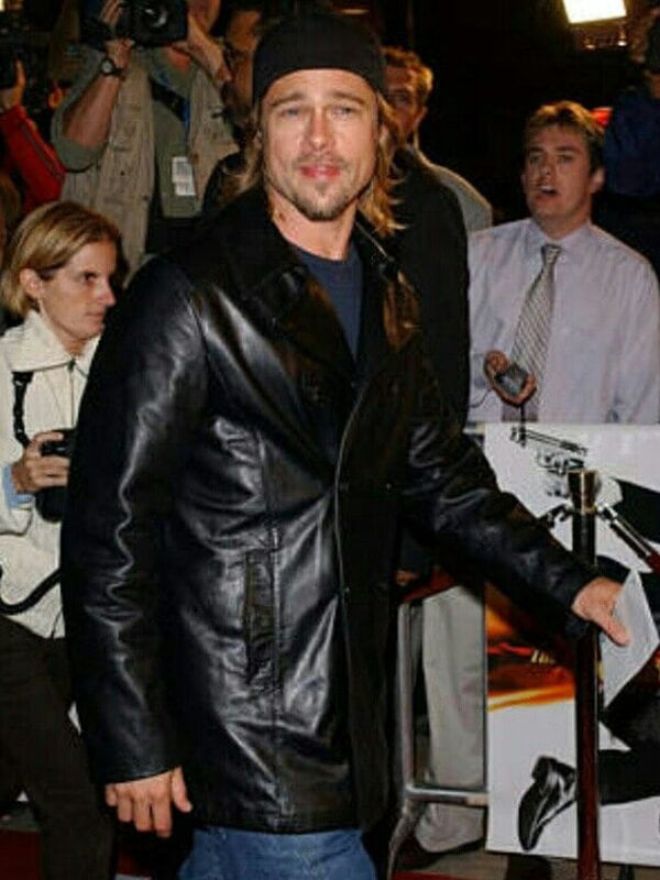 The Transporter Brad Pitt Premiere Leather Coat