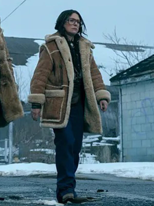 The Umbrella Academy Megan Mullally Shearling Leather Coat