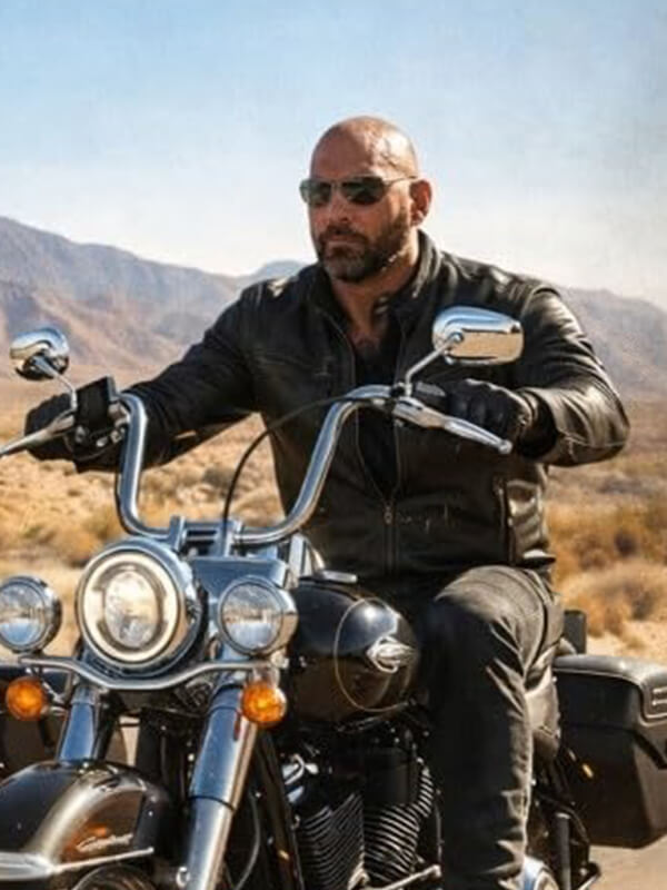 The Wrecking Crew 2026 Dave Bautista Black Leather Jacket