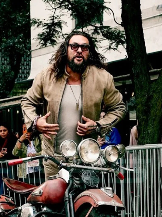 The Wrecking Crew 2026 Jason Momoa Suede Leather Jacket