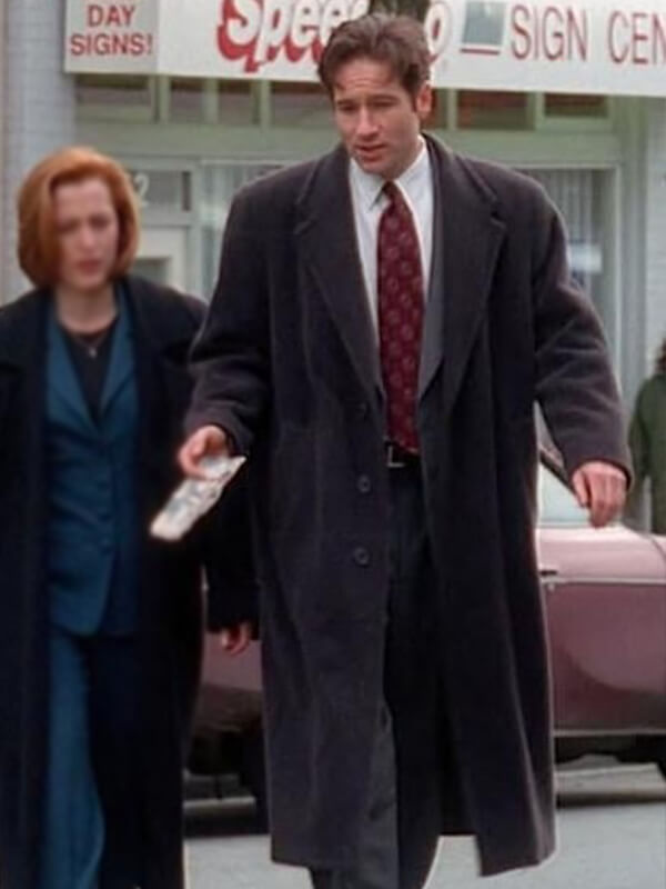 The X File S03 David Duchovny Black Wool Coat