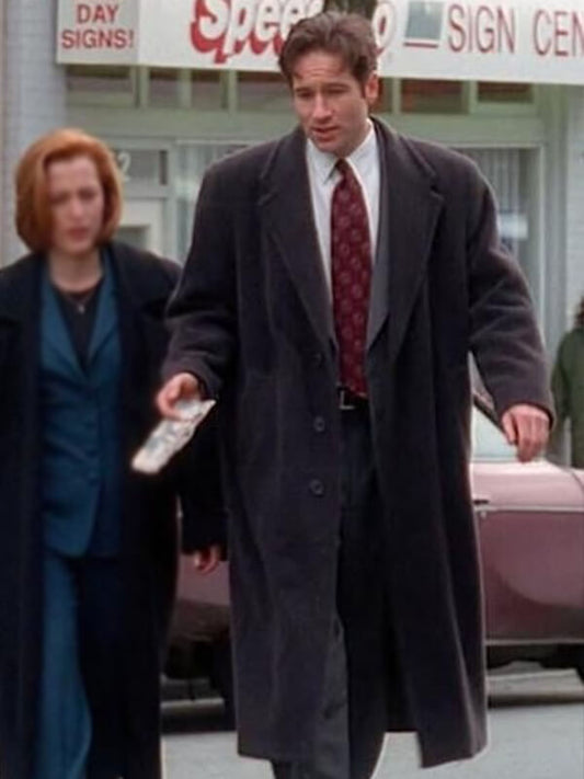 The X File S03 David Duchovny Black Wool Coat