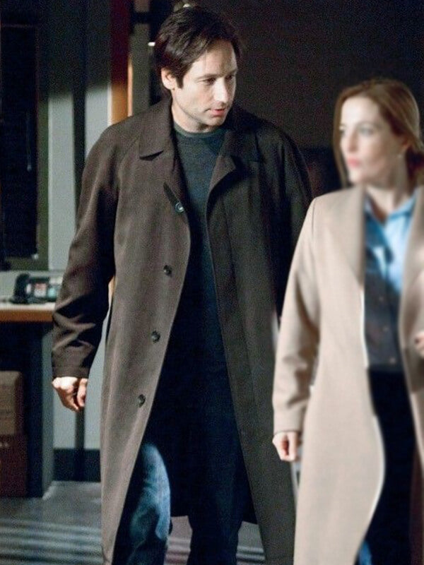 The X File S04 Fox Mulder Brown Wool Coat