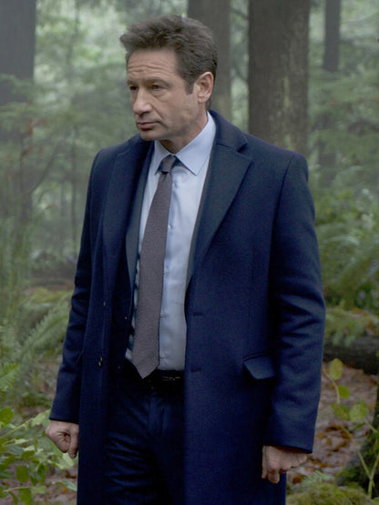 The X File S11 David Duchovny Blue Wool Coat