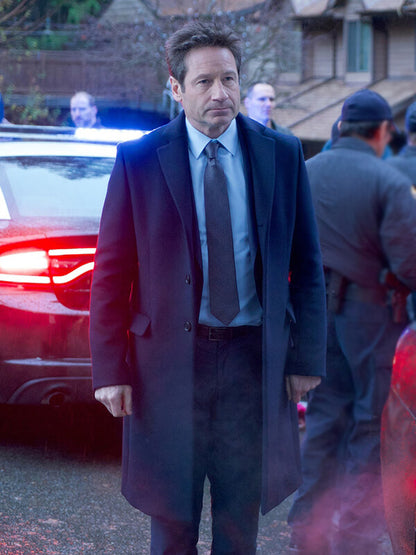 The X File S11 David Duchovny Blue Wool Coat