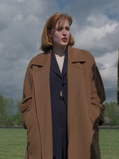 The X Files S01 Gillian Anderson Brown Wool Coat