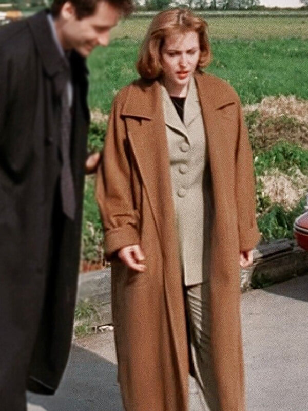The X Files S01 Gillian Anderson Brown Wool Coat