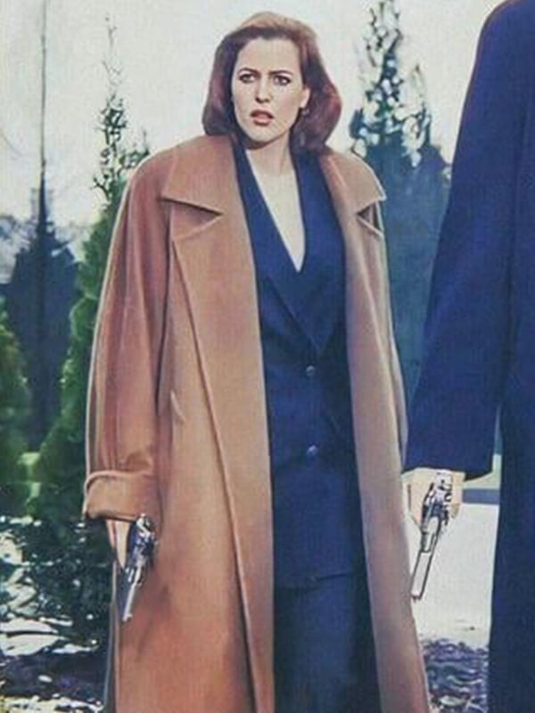 The X Files S01 Gillian Anderson Brown Wool Coat