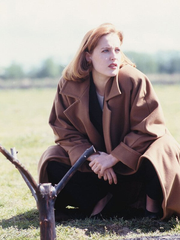 The X Files S01 Gillian Anderson Brown Wool Coat