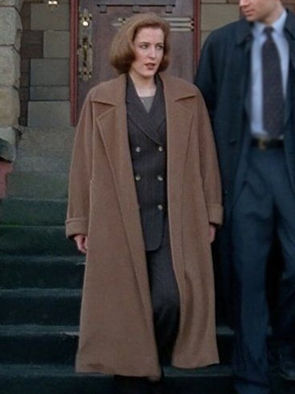 The X Files S01 Gillian Anderson Brown Wool Coat