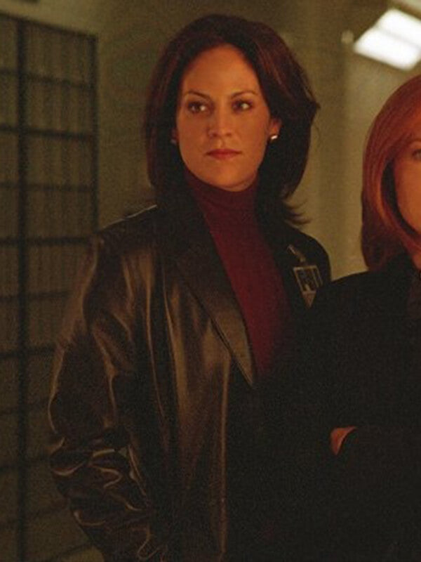 The X Files S09 Monica Reyes Black Leather Coat
