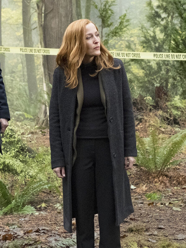 The X Files S11 Gillian Anderson Gray Wool Coat