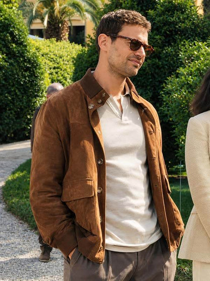 Theo James The Gentlemen S02 Brown Suede Jacket