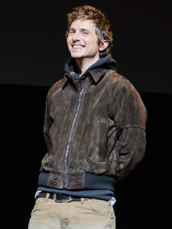 Timothée Chalamet CinemaCon 2026 Brown Suede Jacket