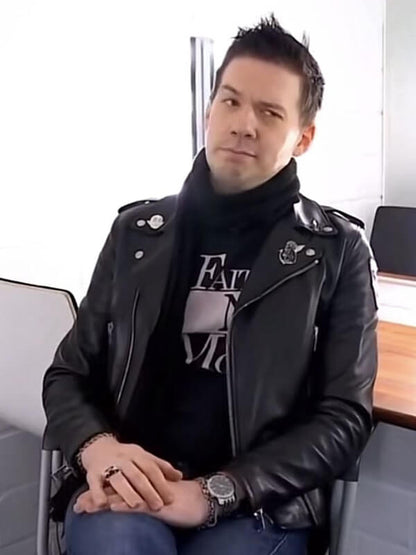 Tobias Forge Black Leather Biker Jacket