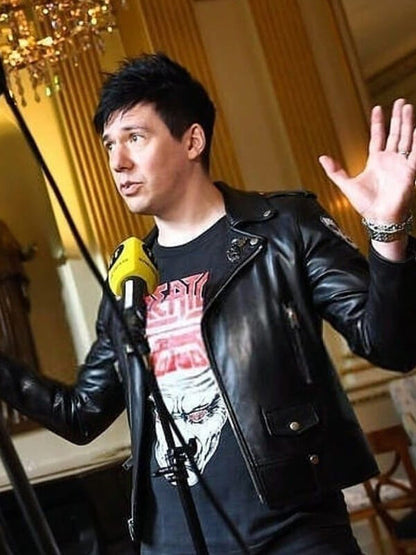 Tobias Forge Black Leather Biker Jacket