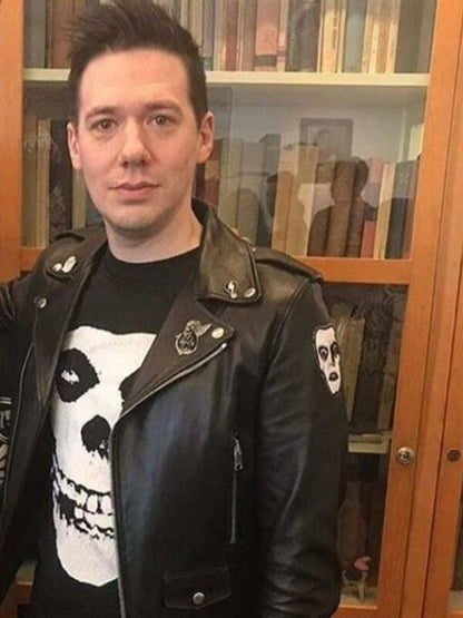 Tobias Forge Black Leather Biker Jacket