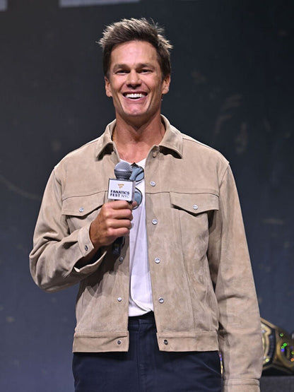 Tom Brady Fanatics Fest 2026 Brown Suede Jacket