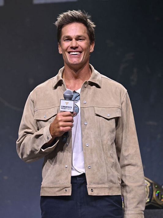 Tom Brady Fanatics Fest 2026 Brown Suede Jacket