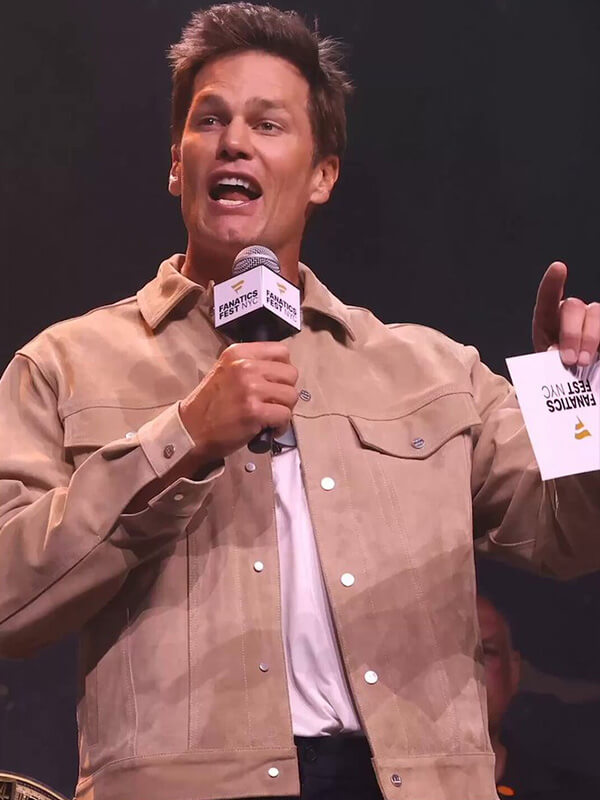 Tom Brady Fanatics Fest 2026 Brown Suede Jacket