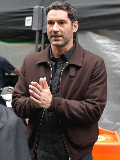 Tom Ellis CIA 2026 Brown Wool Jacket