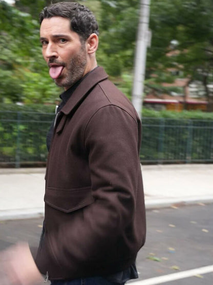 Tom Ellis CIA 2026 Brown Wool Jacket