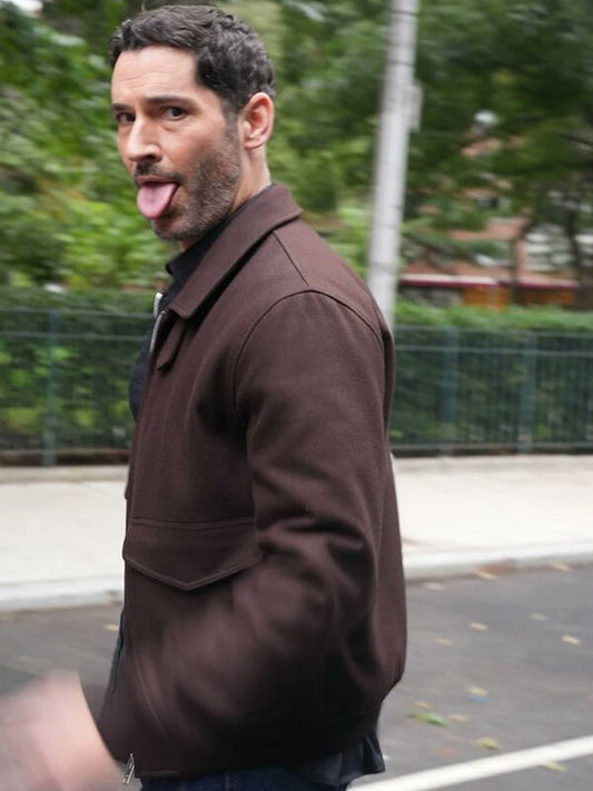 Tom Ellis CIA 2026 Brown Wool Jacket