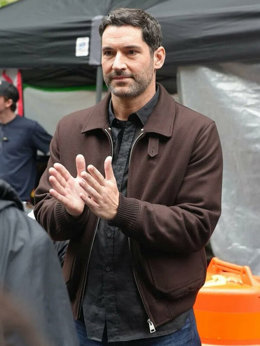 Tom Ellis CIA 2026 Brown Wool Jacket