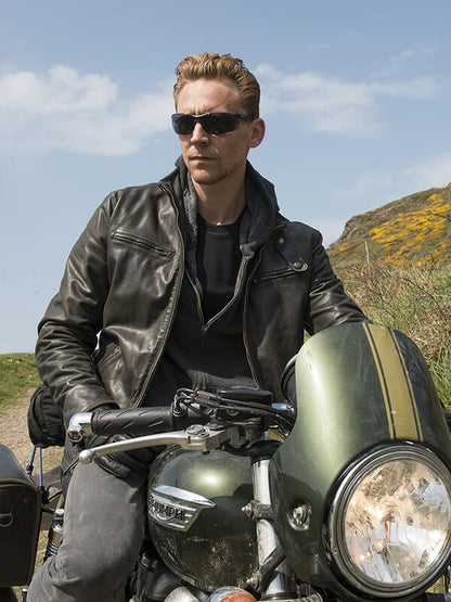 Tom Hiddleston The Night Manager Black Leather Jacket