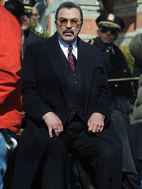 Tom Selleck Blue Bloods Blue Wool Coat