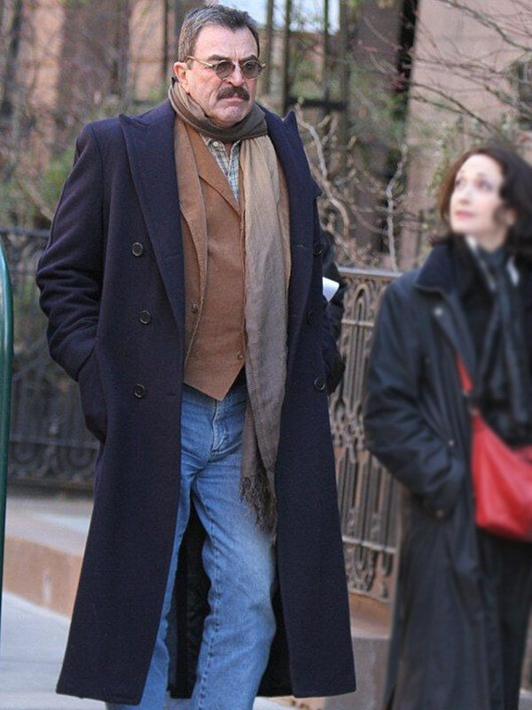 Tom Selleck Blue Bloods Blue Wool Coat