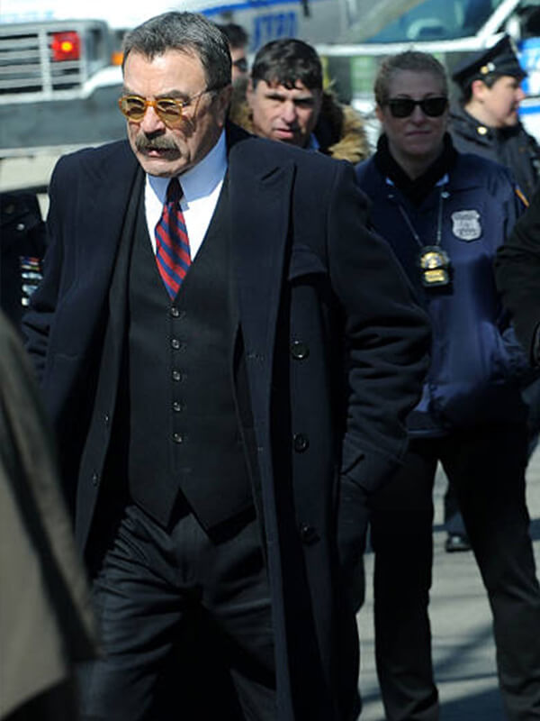 Tom Selleck Blue Bloods Blue Wool Coat