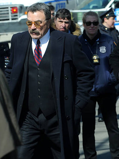 Tom Selleck Blue Bloods Blue Wool Coat
