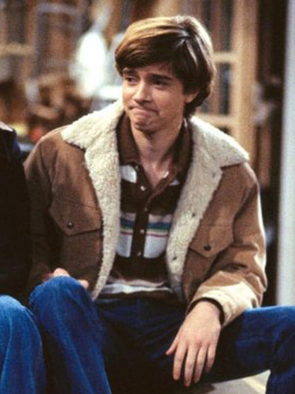 Topher Grace That '70s Show Brown Shearling Jacket