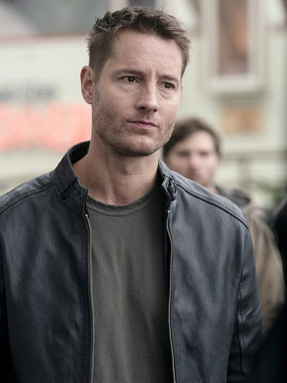 Tracker S01 Justin Hartley Black Leather Jacket