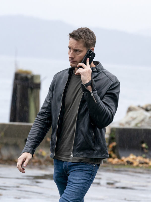 Tracker S01 Justin Hartley Black Leather Jacket