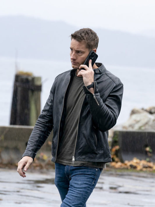 Tracker S01 Justin Hartley Black Leather Jacket