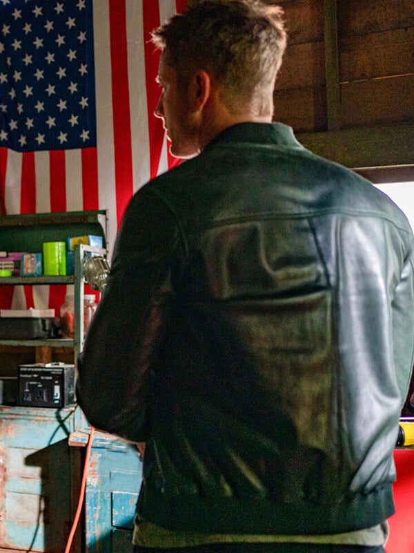 Tracker S02 Colter Shaw Green Leather Bomber Jacket